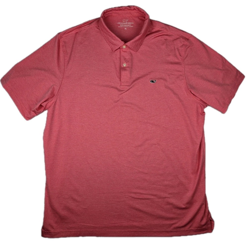 Vineyard Vines Shirt Mens XL‎ Pink Performance Polo Short Sleeve Golf Preppy